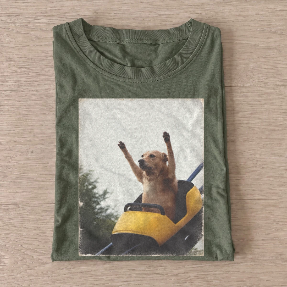 Rollercoaster dog t shirt olive20rollercoaster dog.webp