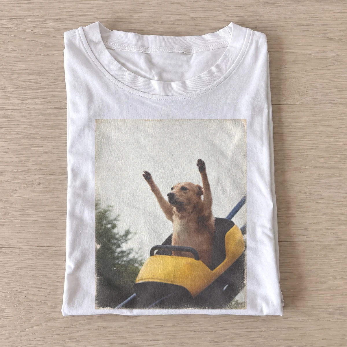 Rollercoaster dog t shirt white20rollercoaster dog.webp