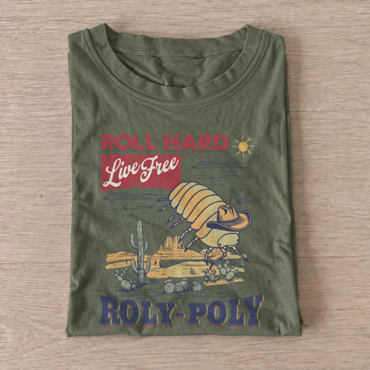 Roly poly cowboy t shirt olive20roly poly cowboy.webp