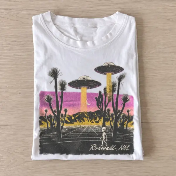 Roswell ufo desert graphic t shirt white20roswell ufo desert.webp
