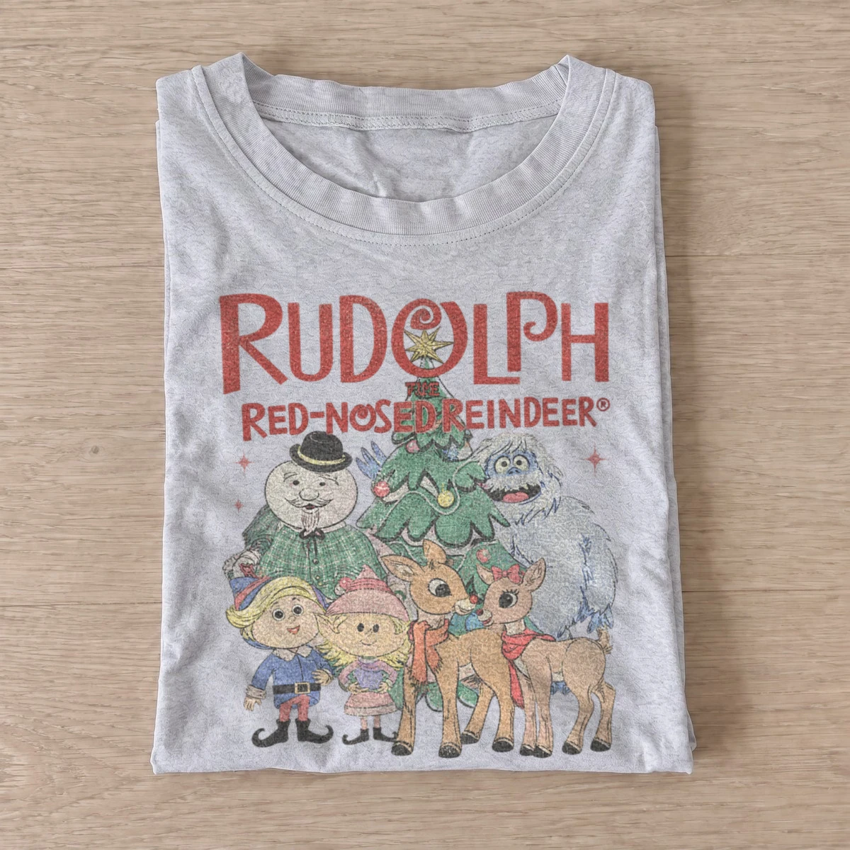 Rudolph red nosed reindeer holiday friends t shirt gray20reindeer holiday friends.webp