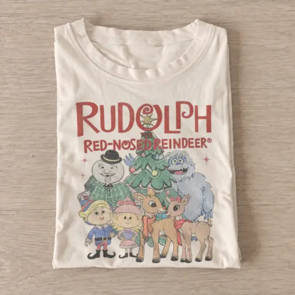 Rudolph red nosed reindeer holiday friends t shirt sand20reindeer holiday friends.webp