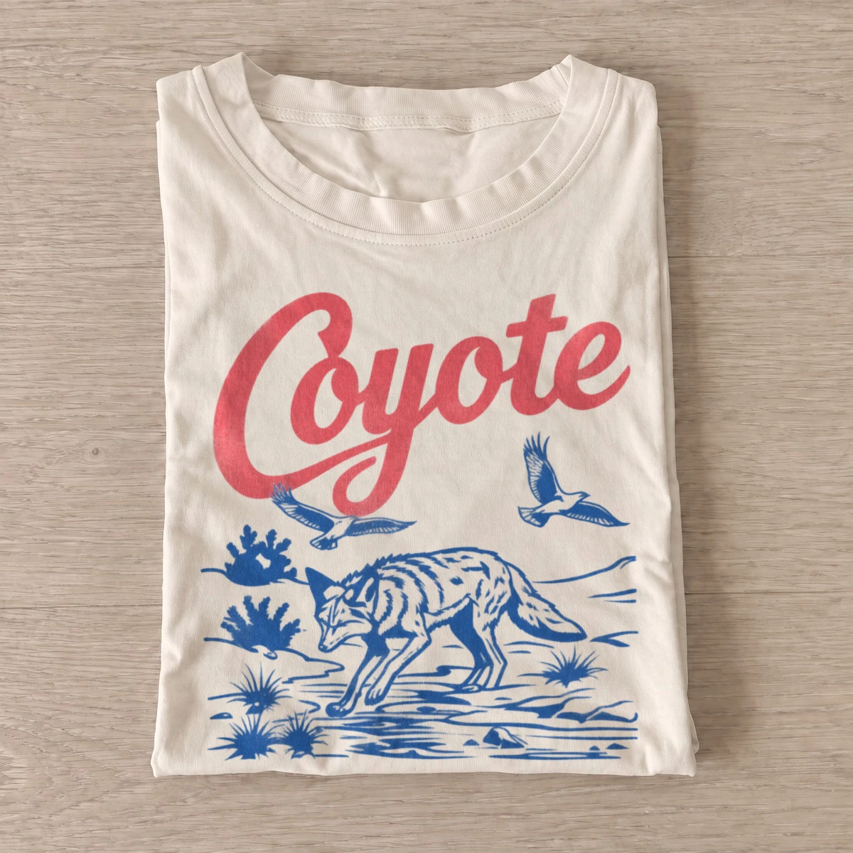 Running coyote graphic t shirt sand20running coyote.webp