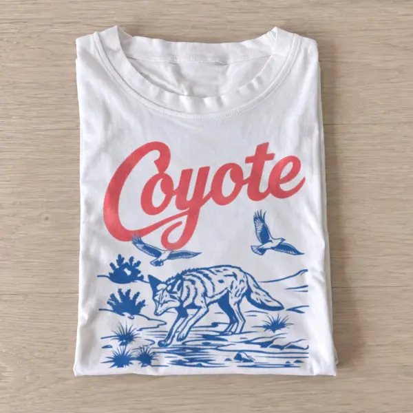 Running coyote graphic t shirt white20running coyote.webp