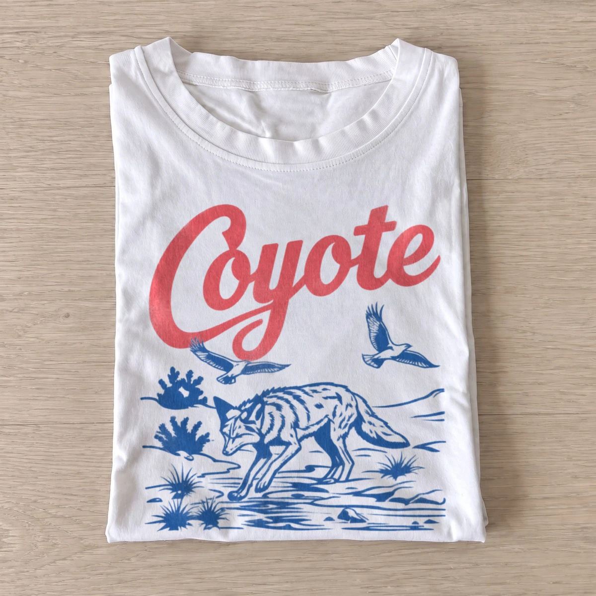 Running coyote graphic t shirt white20running coyote.webp