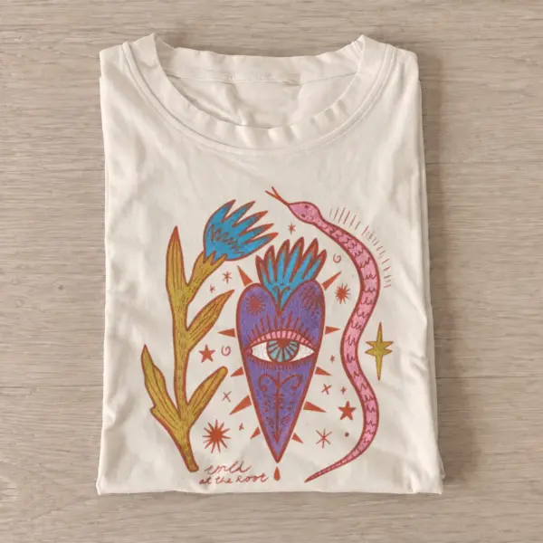 Sacred eye heart graphic t shirt sand20sacred eye heart.webp