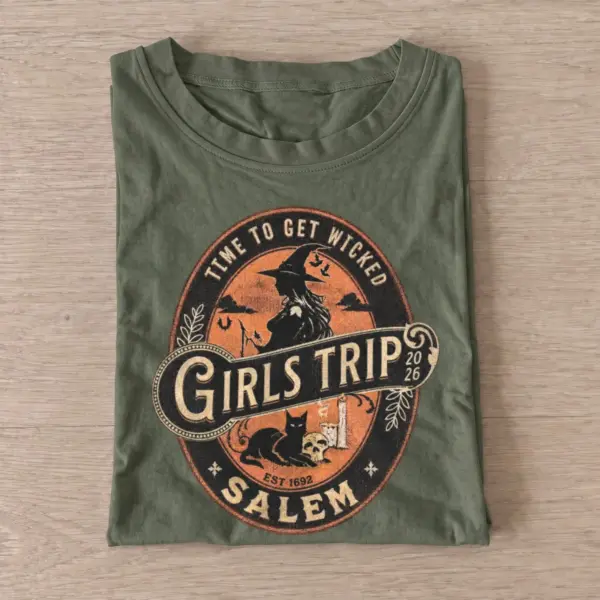 Salem girls trip time to get wicked t shirt olive20salem girls trip.webp
