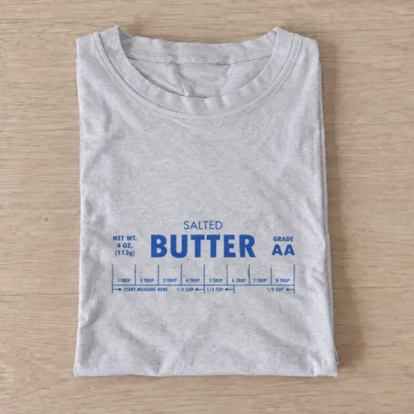 Salted butter label t shirt gray20salted butter label.webp