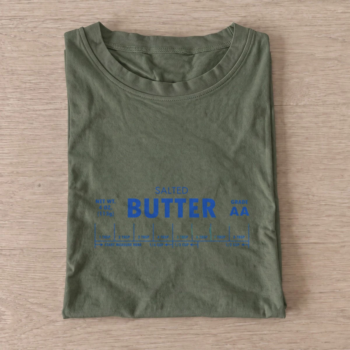 Salted butter label t shirt olive20salted butter label.webp