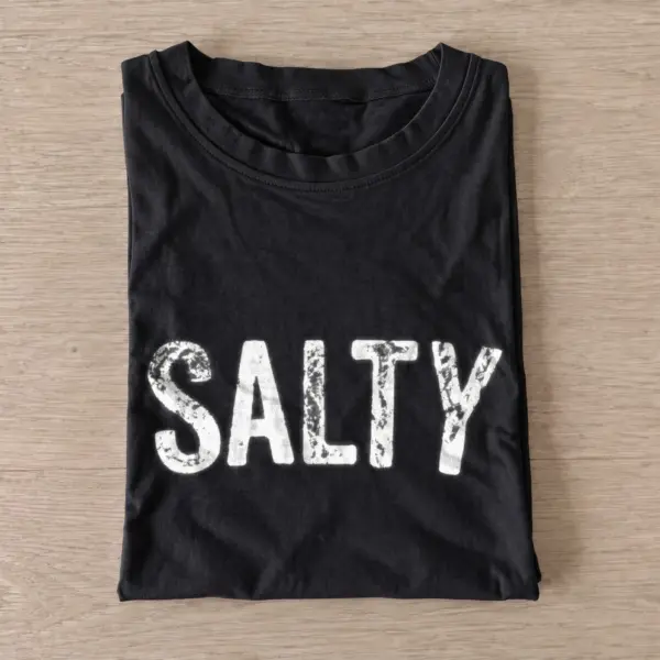Salty distressed lettering t shirt black20salty.webp