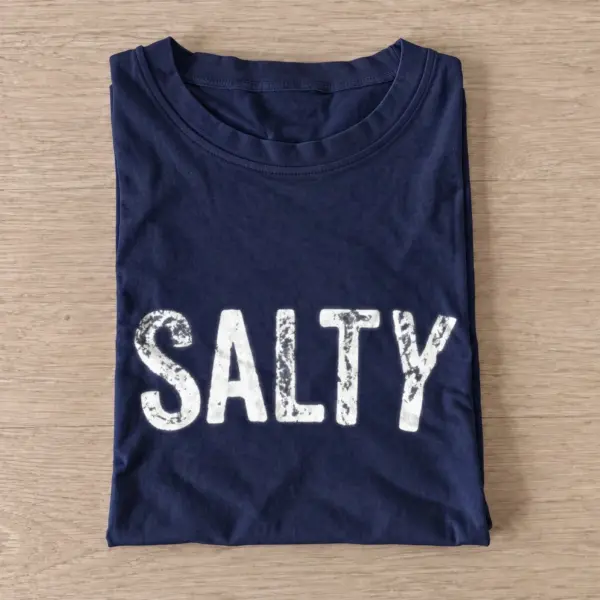 Salty distressed lettering t shirt navy20salty.webp