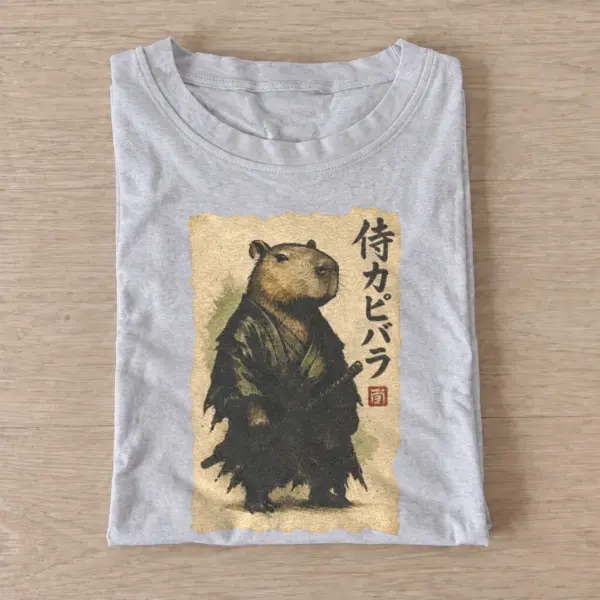 Samurai capybara graphic t shirt gray20samurai capybara.webp