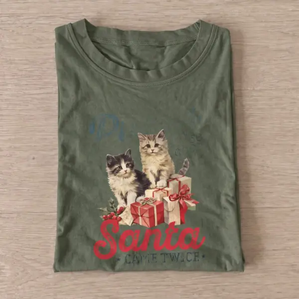 Santa came twice t shirt olive20santa came twice.webp