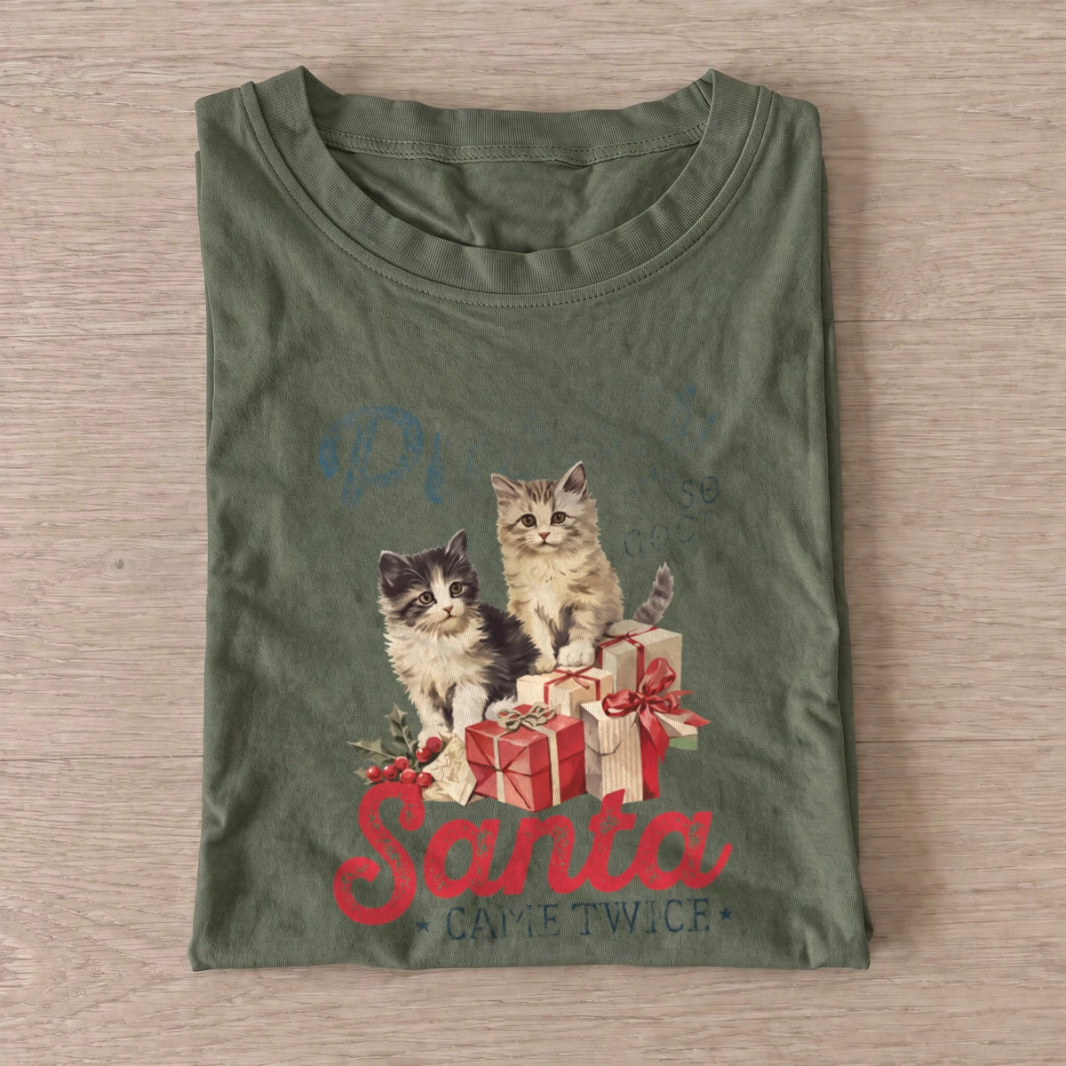 Santa came twice t shirt olive20santa came twice.webp