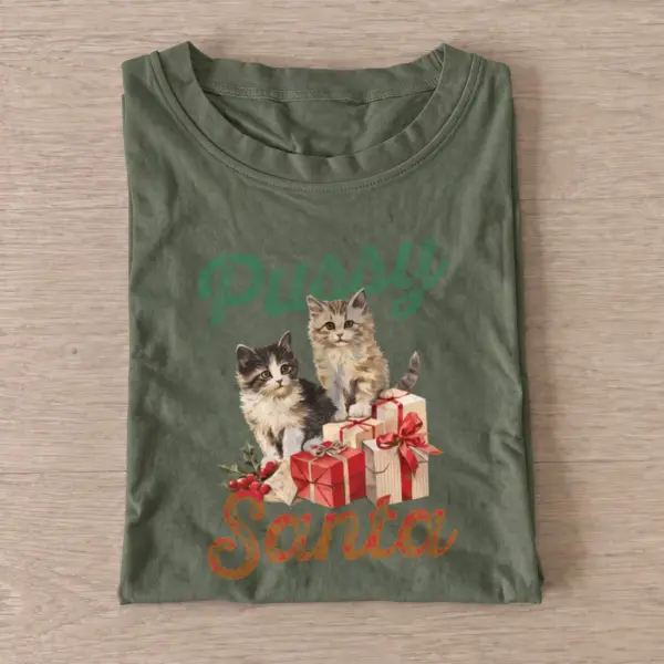 Santa gift kittens t shirt olive20santa gift kittens.webp
