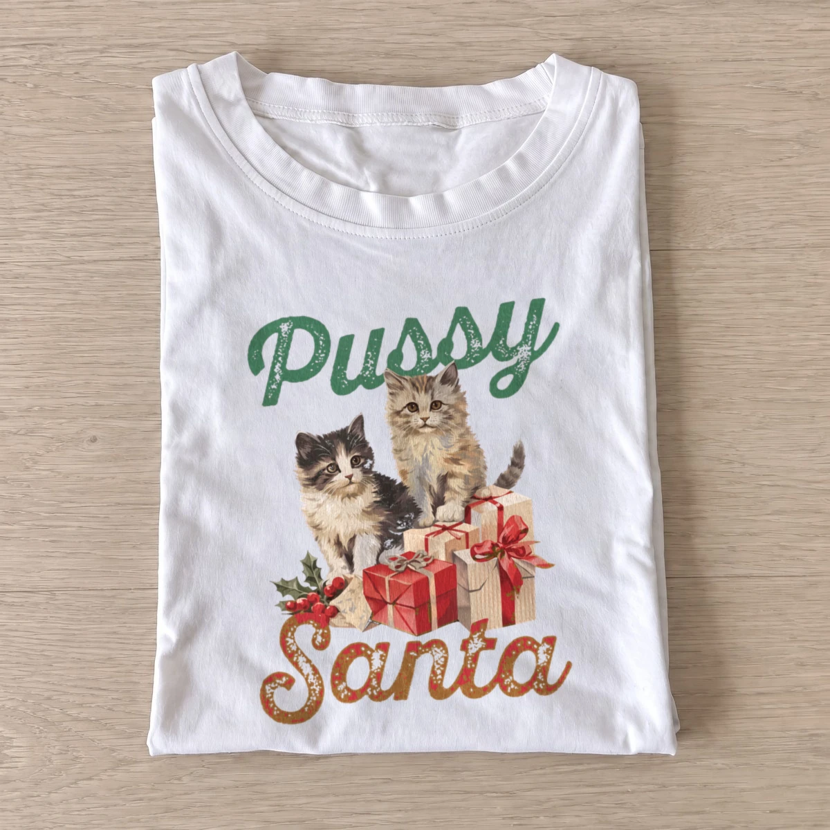Santa gift kittens t shirt white20santa gift kittens.webp