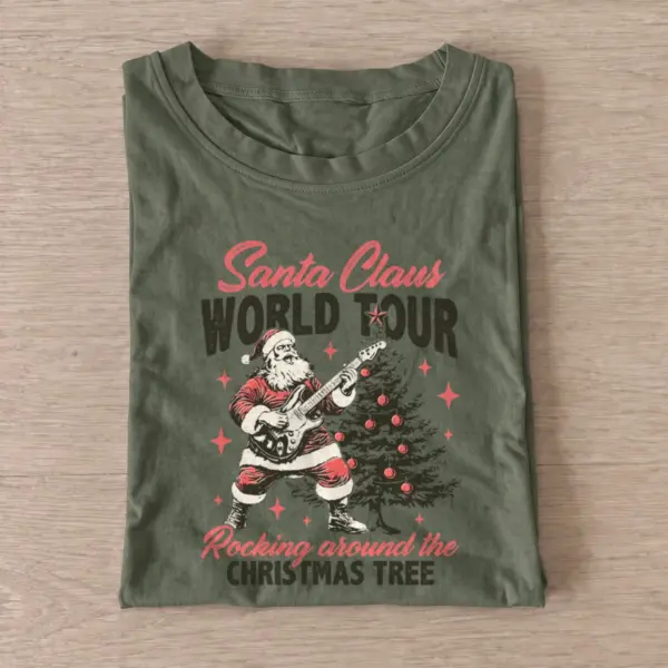 Santa world tour t shirt olive20santa world tour.webp