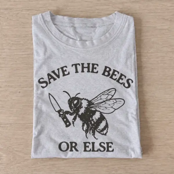 Save the bees or else t shirt gray20save bees or else.webp
