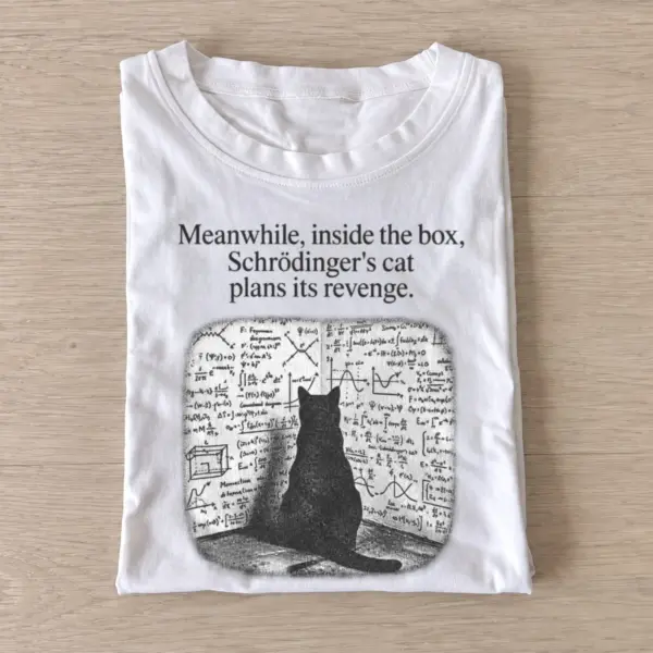 Schrodingers cat plans its revenge t shirt white20schrodingers revenge cat.webp