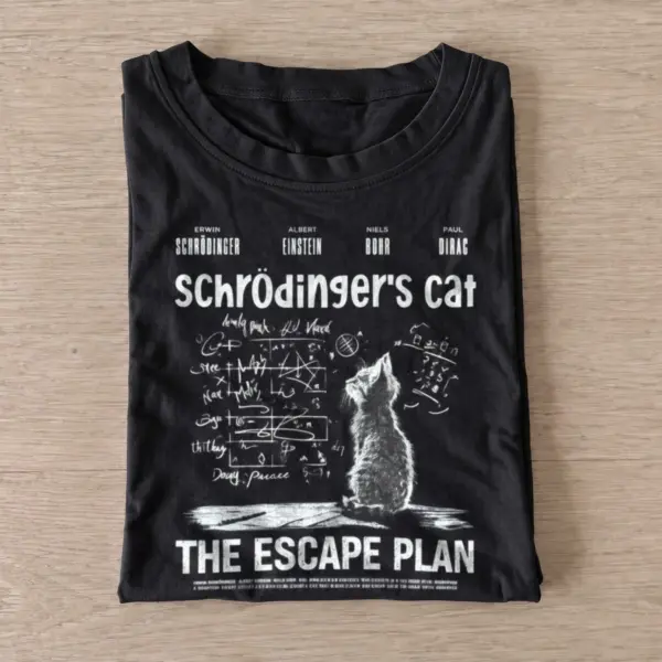 Schrodingers cat the escape plan t shirt black20schrodingers escape cat.webp