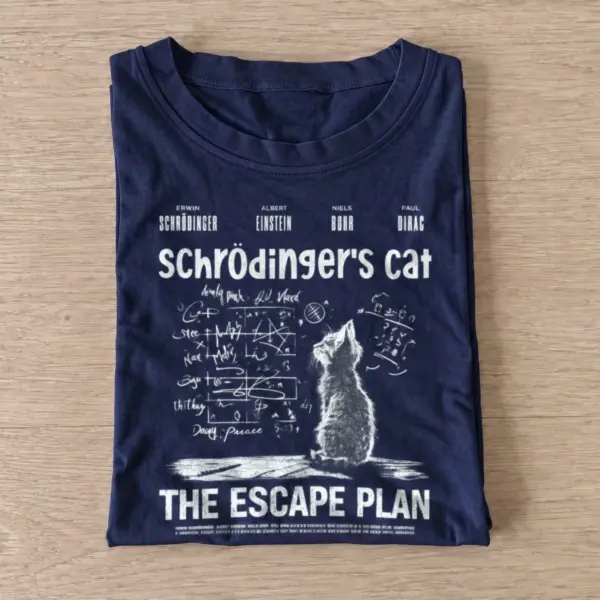 Schrodingers cat the escape plan t shirt navy20schrodingers escape cat.webp