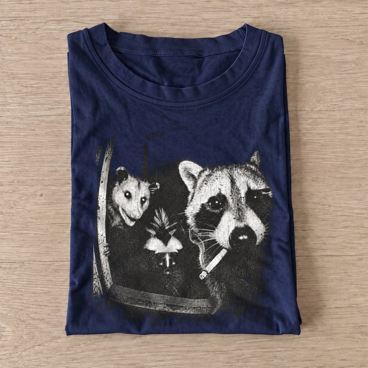 Screaming critter portrait t shirt navy20screaming critter portrait.webp