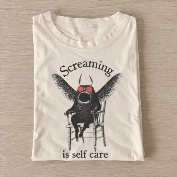 Screaming is self care moth t shirt sand20screaming moth.webp