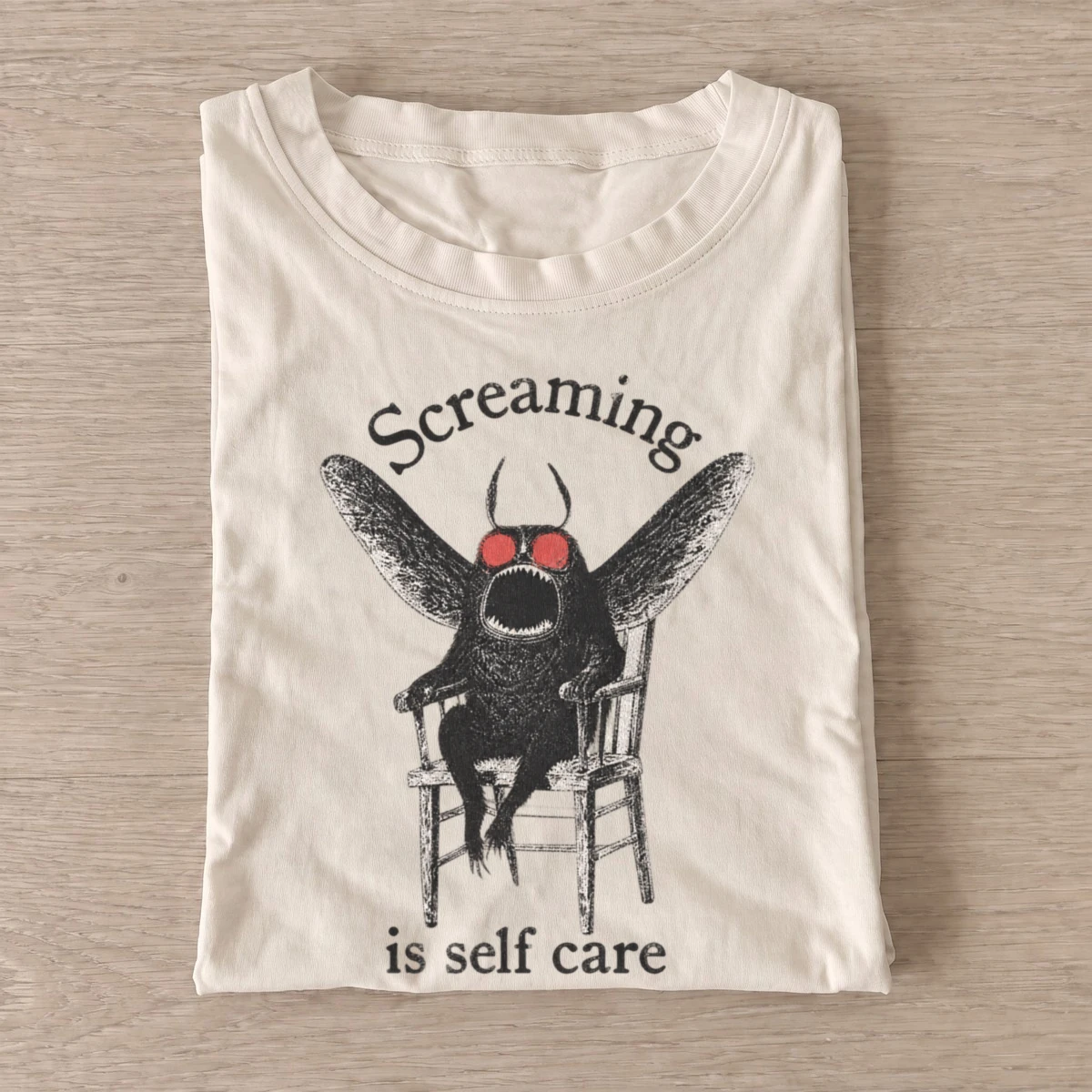 Screaming is self care moth t shirt sand20screaming moth.webp