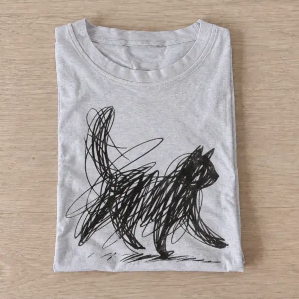Scribble cat graphic t shirt gray20scribble cat.webp