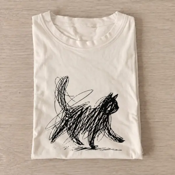 Scribble cat t shirt sand20scribble cat.webp