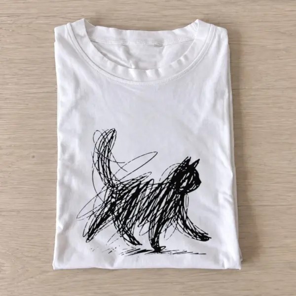 Scribble cat t shirt white20scribble cat.webp