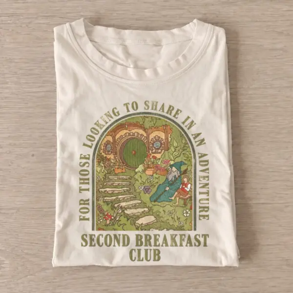 Second breakfast club hideaway t shirt sand20second breakfast hideaway.webp