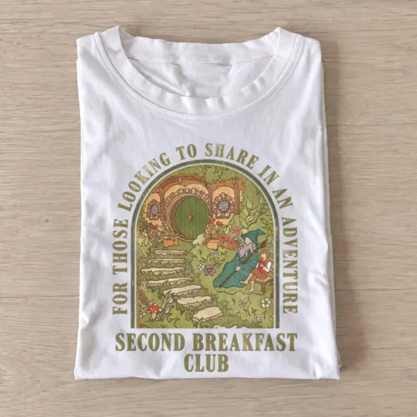 Second breakfast club hideaway t shirt white20second breakfast hideaway.webp