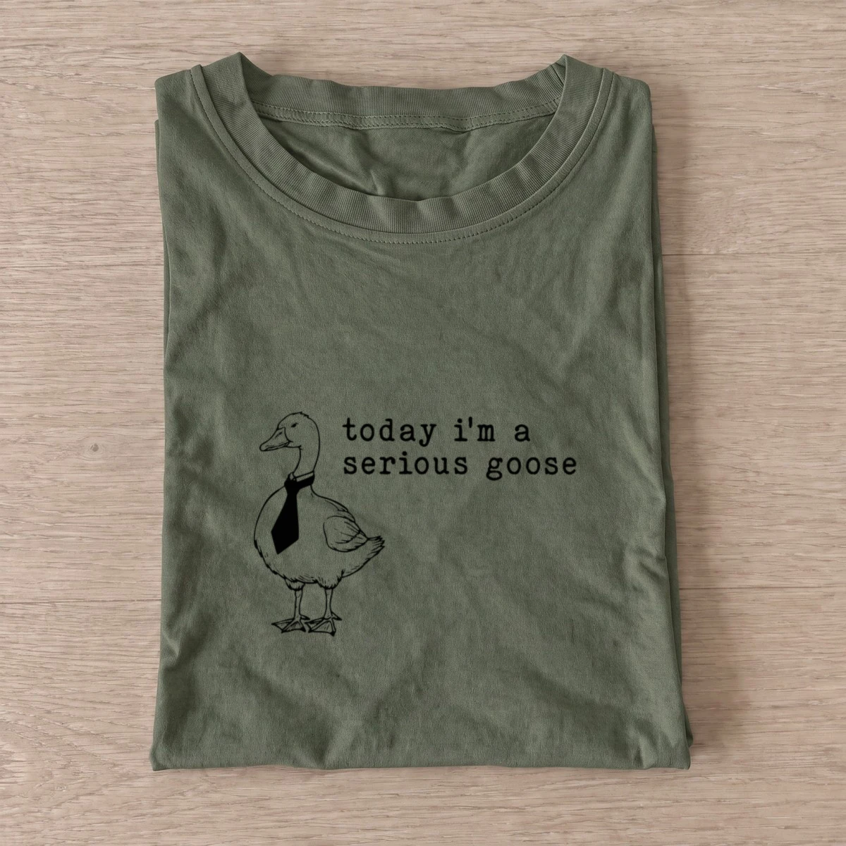 Serious goose tie t shirt olive20serious goose tie.webp