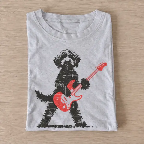 Shaggy guitar dog t shirt gray20shaggy guitar dog.webp