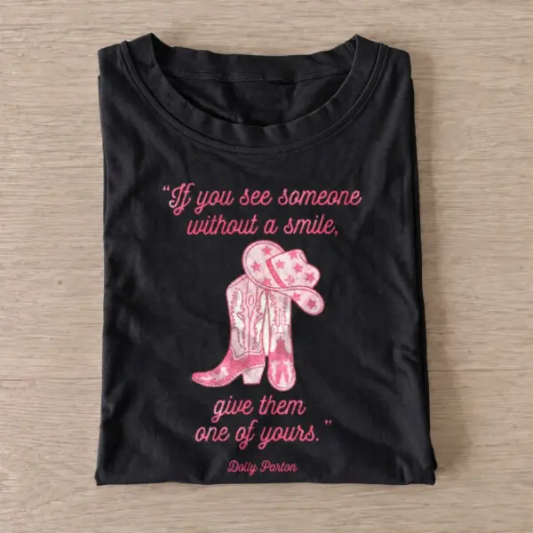 Share your smile dolly parton quote t shirt black20share your smile.webp