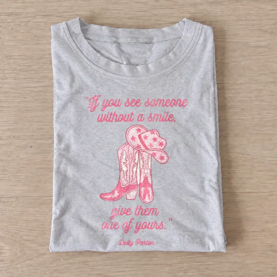 Share your smile dolly parton quote t shirt gray20share your smile.webp