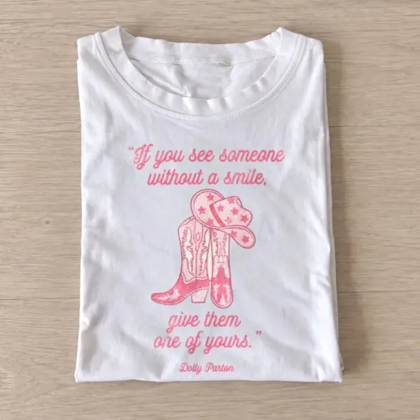 Share your smile dolly parton quote t shirt white20share your smile.webp