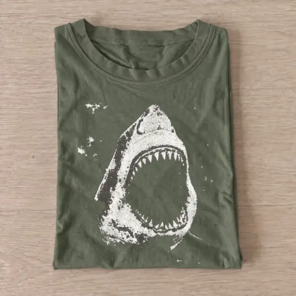 Shark jaws graphic t shirt olive20shark jaws.webp
