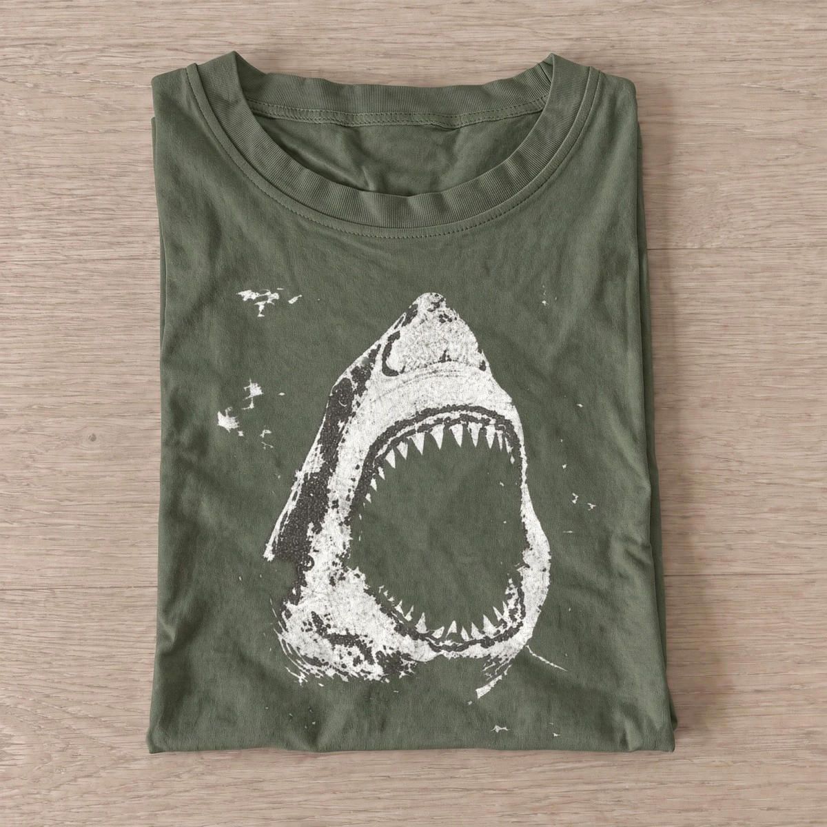 Shark jaws graphic t shirt olive20shark jaws.webp