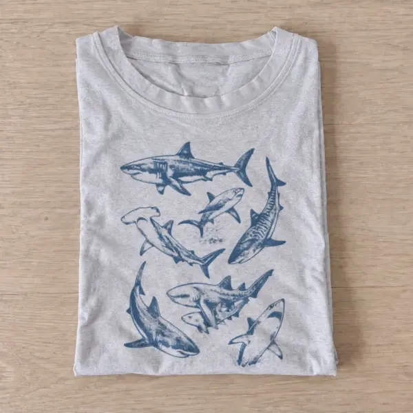 Shark school graphic t shirt gray20shark school.webp