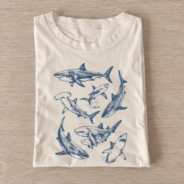 Shark school graphic t shirt sand20shark school.webp
