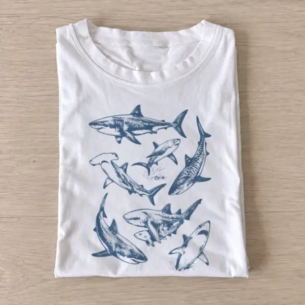 Shark school graphic t shirt white20shark school.webp