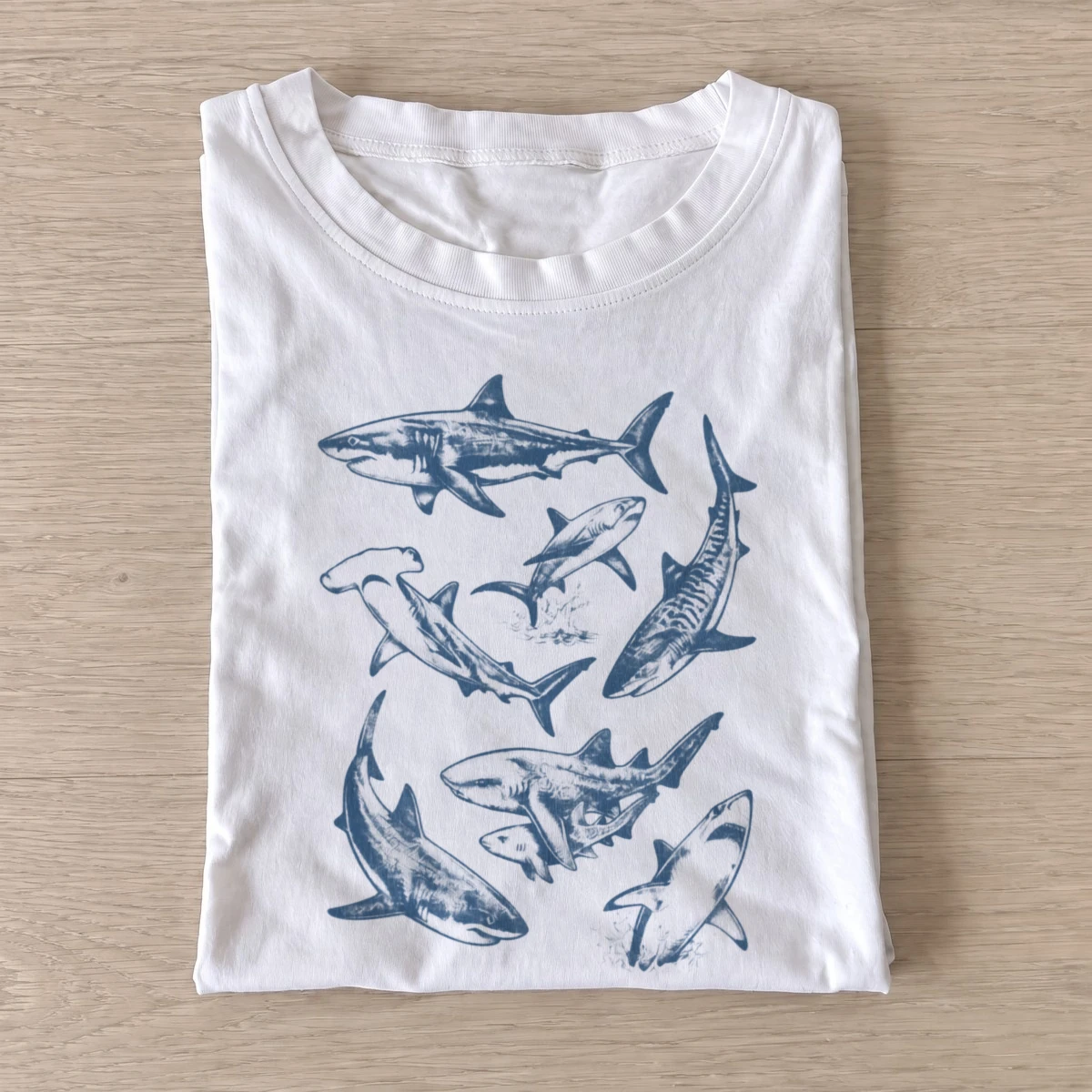 Shark school graphic t shirt white20shark school.webp