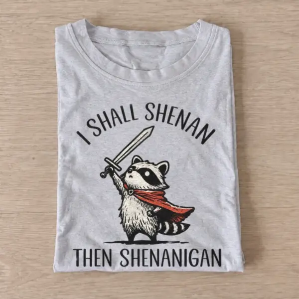 Shenanigan raccoon knight t shirt gray20shenanigan raccoon knight.webp