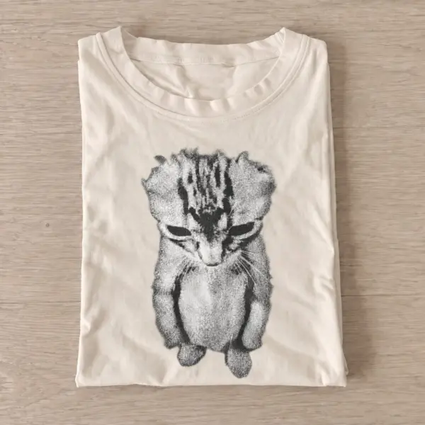 Shy kitten graphic t shirt sand20shy kitten.webp