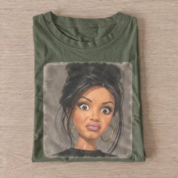 Side eye fashion doll t shirt olive20side eye fashion doll.webp