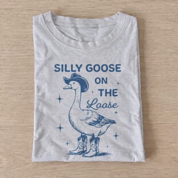 Silly cowboy goose t shirt gray20silly cowboy goose.webp