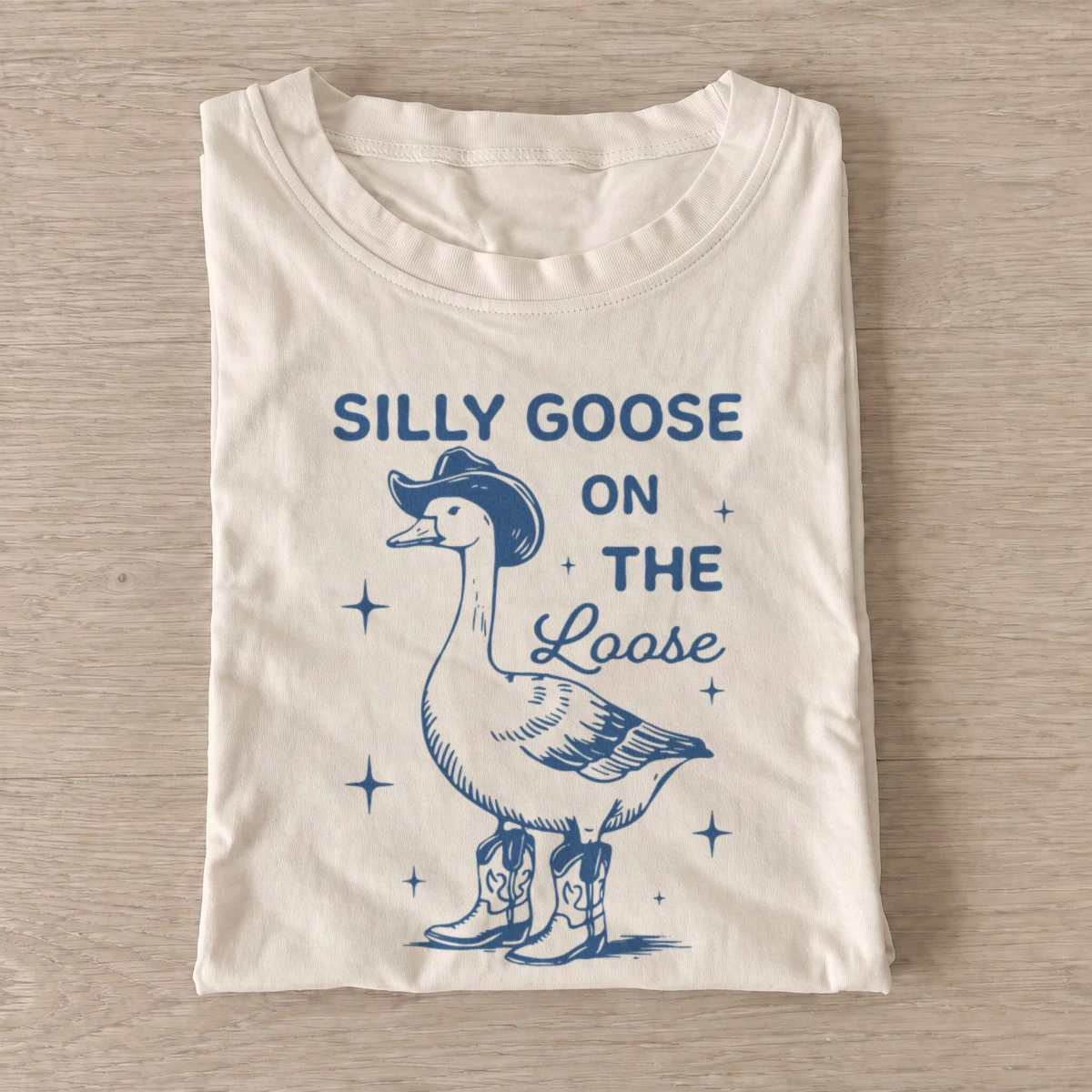 Silly cowboy goose t shirt sand20silly cowboy goose.webp