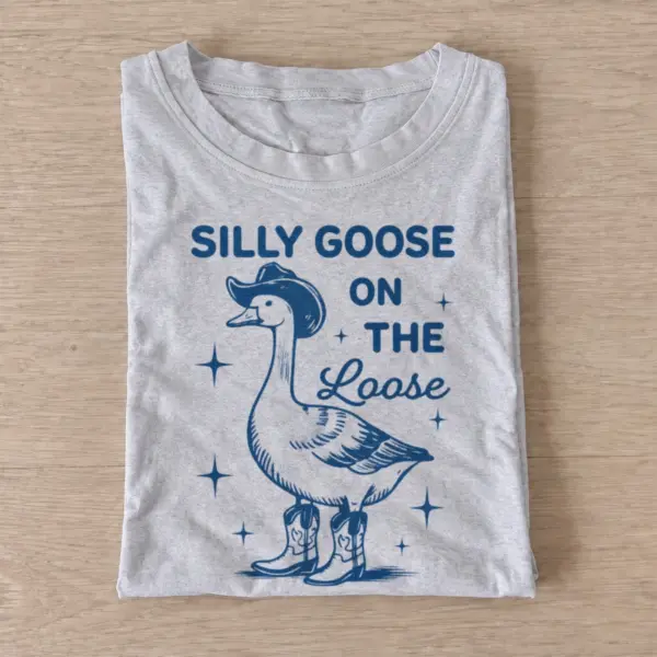 Silly goose on the loose cowboy t shirt gray20silly goose loose.webp